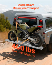 Motorcycle Carrier 400lb Aluminum Hitch Rack w/ 47in Ramp Straps 2in