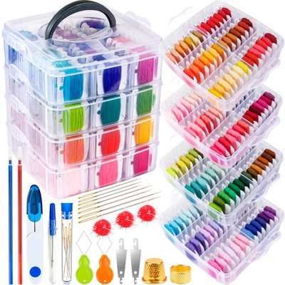 BYMORE 262 Pack Embroidery Thread Floss Kit Including 8.7 yards, Multicolor