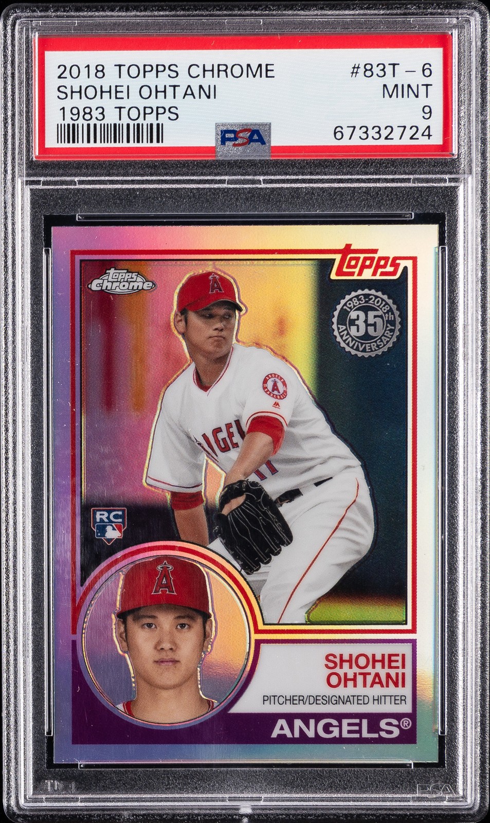 2018 TOPPS CHROME 1983 TOPPS #83T-6 SHOHEI OHTANI ROOKIE RC PSA 9