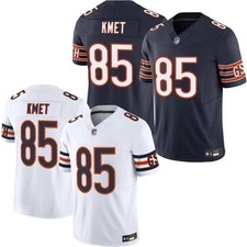 Camiseta deportiva para hombre Bears #85 Cole Kmet azul marino/blanco todo cosido S-3XL NUEVA