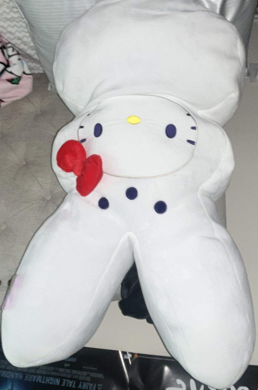 Peeps Hello Kitty Bunny Plush Stuffed Animal White with Red Bow
