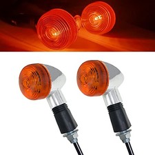 Universal 2pcs Motorcycle Turn Signals Chrome Bullet Front Rear 2PCS Amber