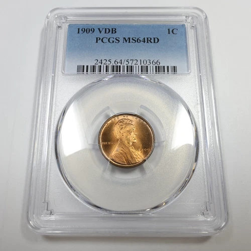 1909 P VDB PCGS MS64 RD Red - Lincoln Wheat Penny Cent 1c US Coin #56845A