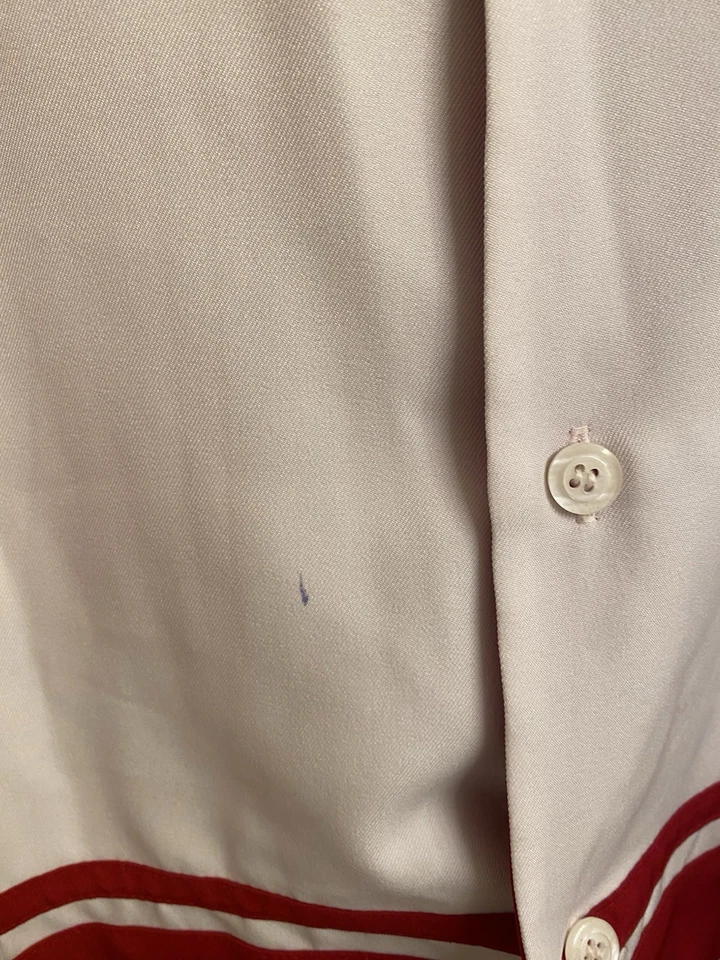 Montique Men's SS Red/White Button Down Shirt 2XL Polyester - Image 3 of 4