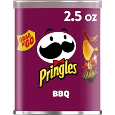 12x Cans Pringles Grab N' Go BBQ Flavored Potato Crisps Chips Snack  2.5oz