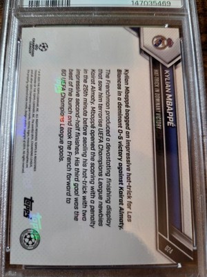 2025-26 Topps Now UCL Kylian Mbappe Hat Trick PSA 10 Gem Mint #24