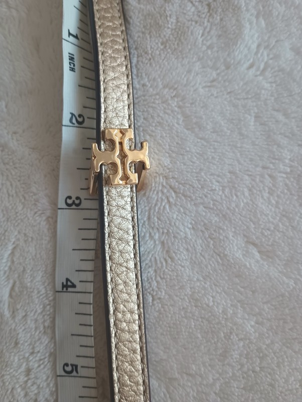 Tory Burch Reversible Logo Belt Gold/ Silver Size XS .L - 32" W -0.5" Brand New