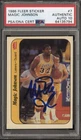 Fleer 1986 Sticker Magic Johnson #7 Lakers Hard Signed Auto PSA 64135794