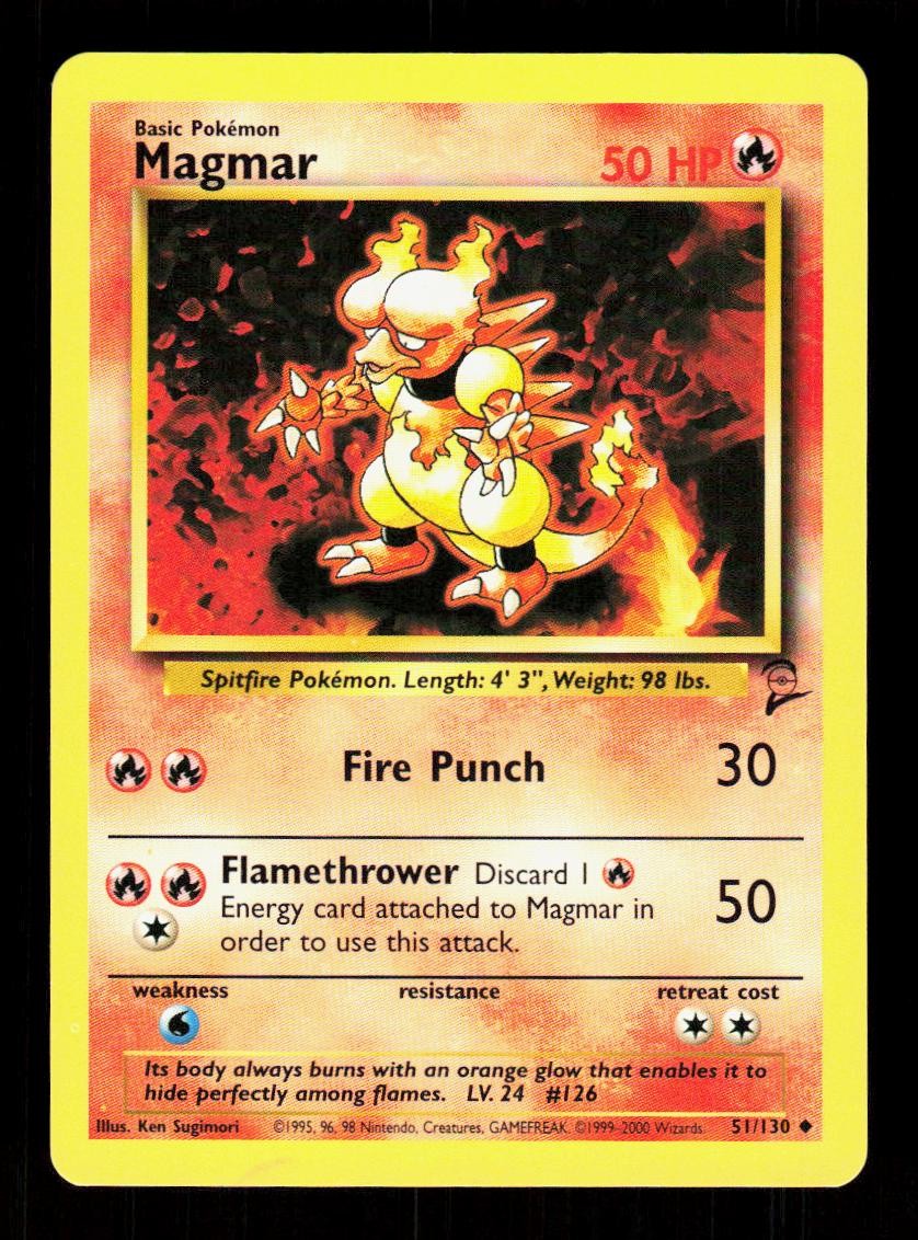 Magmar 51/130 Uncommon Base Set 2 Pokemon NM