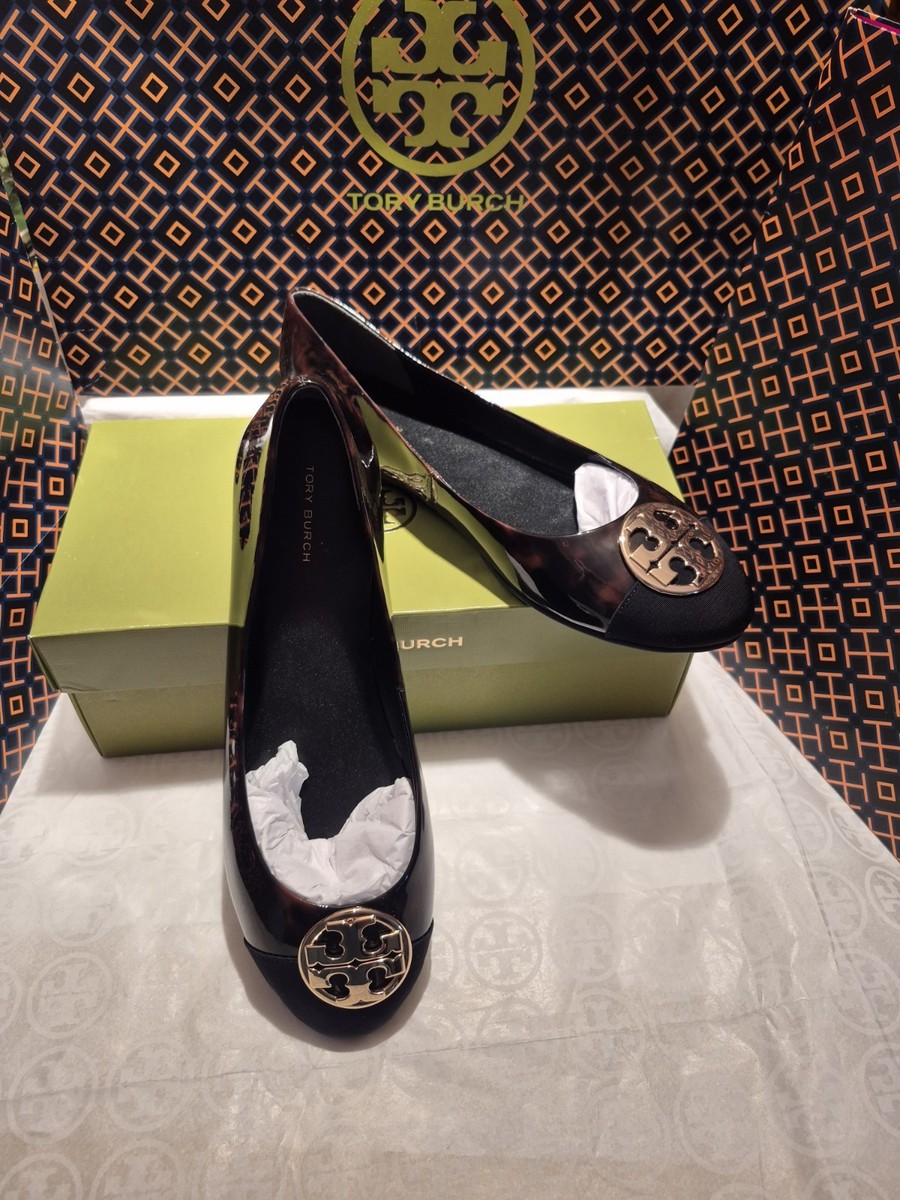 靴 TORY BURCH Chelsea Cap Toe Ballet Tory Burch Chelsea Cap-Toe Ballet Flat In Tortoise Patent;SZ 10M