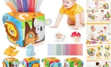 Baby Tissue Box Toy - Montessori Toys for 6 Month Old with Crinkle Paper, 