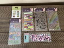 Various Scrapbooking Stickers 6 Small Packs