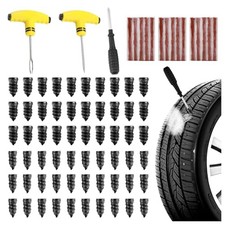 Flat Tire Repair Kit Heavy Duty,All-in-One Tire Plug Kit Includes 60PCS