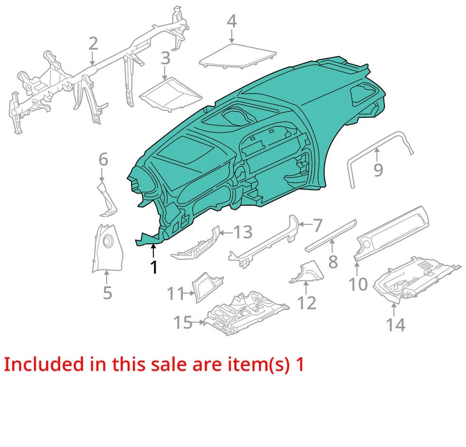 Dash Panel Without Head-up Display Fits 12-19 BMW 640i 844120 - Image 2 of 4