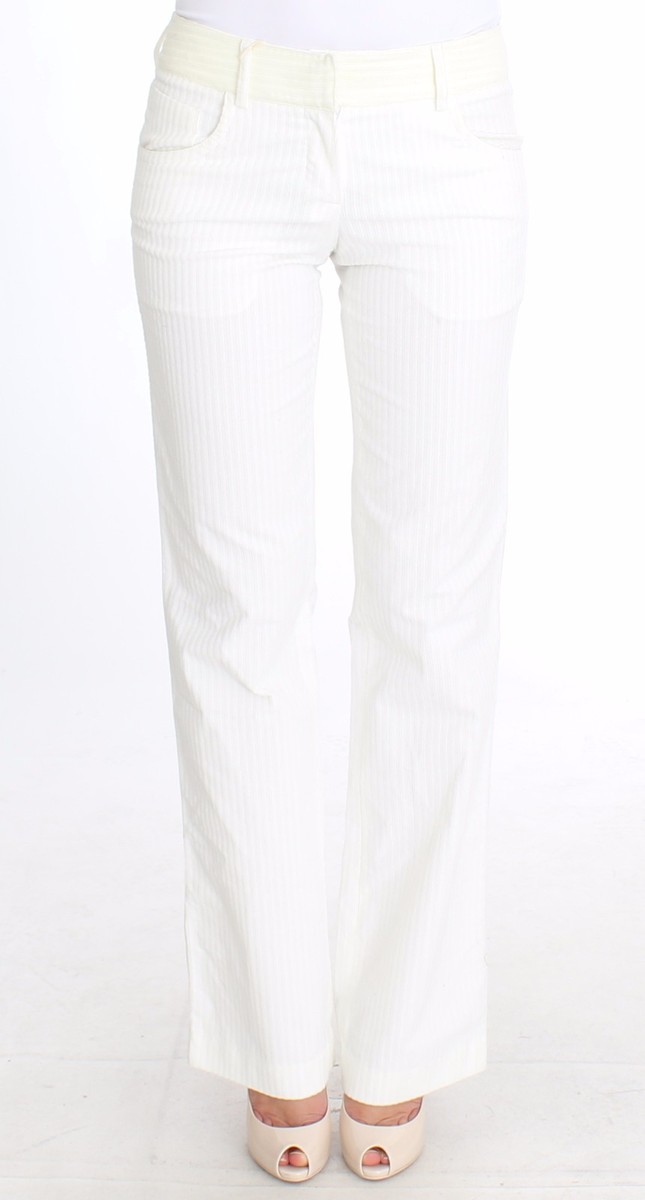 パンツ Ermanno Scervino White Trousers With Front Button Closure Ermanno Scervino White Trousers With Front Button Closure | eBay