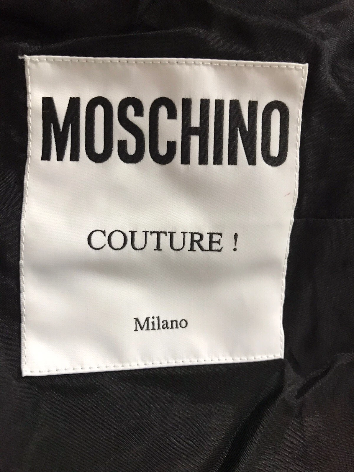 Abito vintage Moschino Couture nero oro catena seta XS