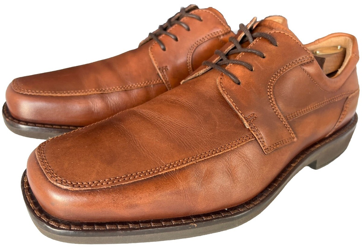 Brown Ecco Seattle Apron Toe Tie Ecco Apron Toe Derby Lace Up