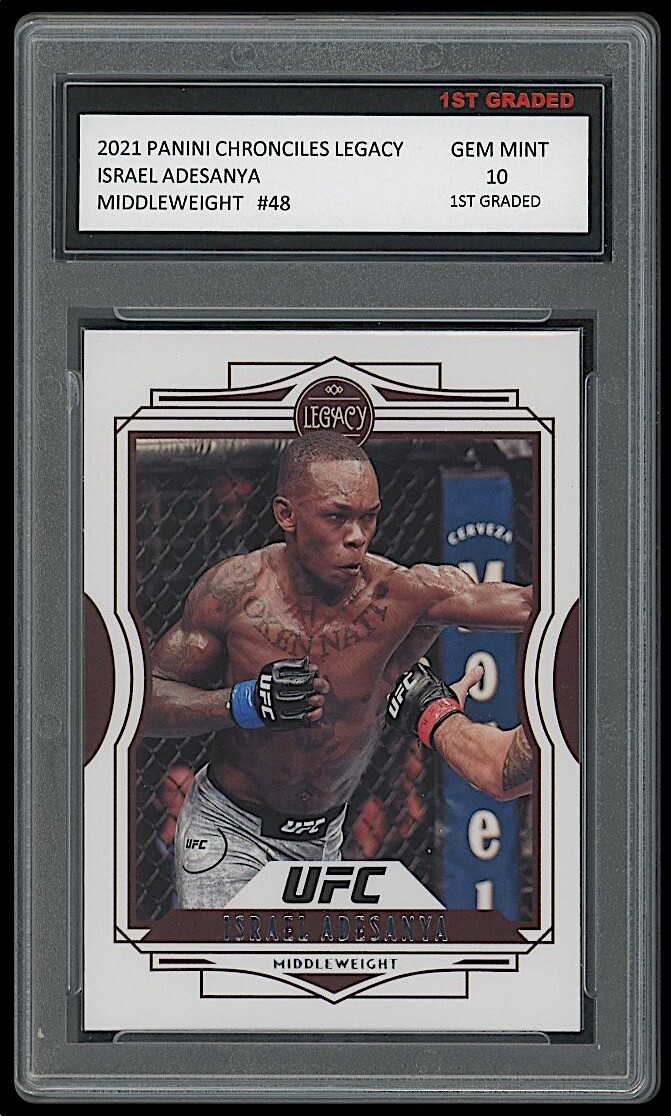 ISRAEL ADESANYA 2021 PANINI CHRONICLES LEGACY 1ST GRADED 10 CARD UFC