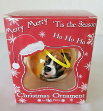 DOG LOVERS BOXER Uncropped Ears BY E S PETS GLOBE CHRISTMAS ORNAMENT NEW