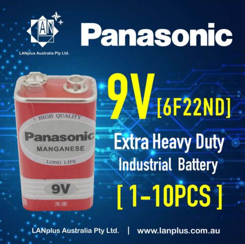 Panasonic 9V 6F22ND 6F22 Heavy Duty Zinc Non Rechargeable Battery f Smoke Alarm - Picture 1 of 12