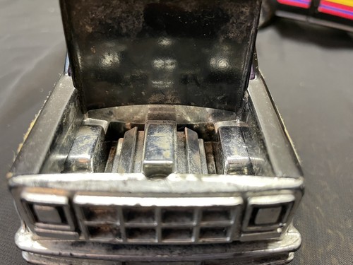 2 Vintage Buddy L 237 Pressstahl Pick Up Spielzeug LKW 7" x 2,5" schwarz KAPUZE ÖFFNET - Bild 11 von 12