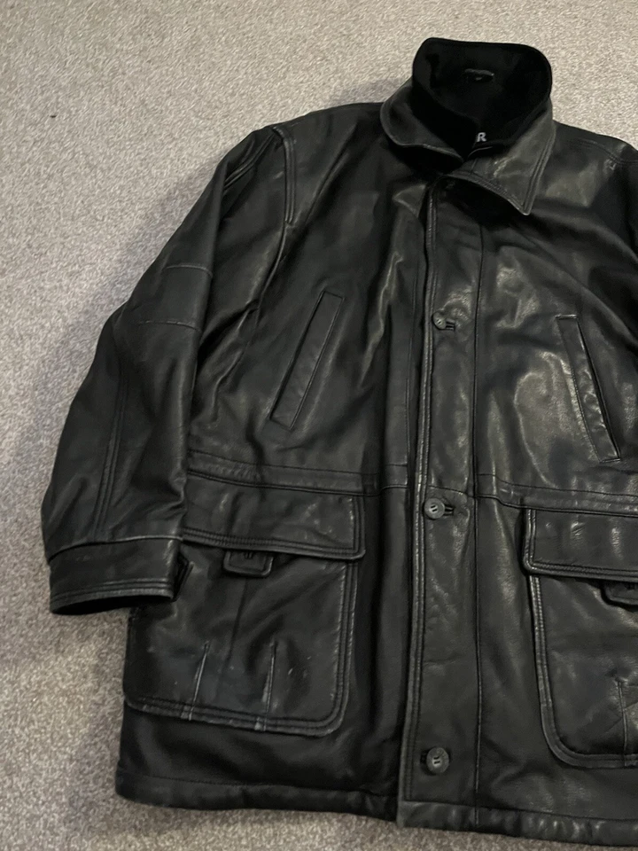 Vintage Givenchy Cuir Givenchy Paris Purfume Leather Jacket Black Biker Size 54 - Image 2 of 4