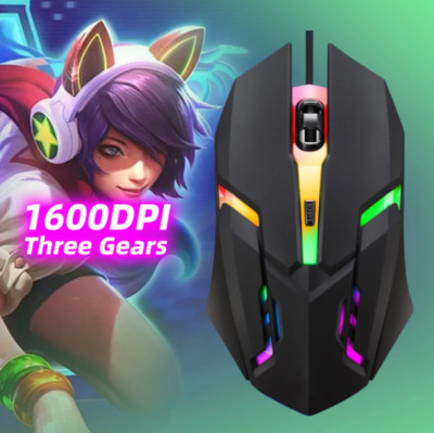 FONKEN Colorful Led Gaming Mouse 1600DPI Wired Mouse USB Computer PC Accessories