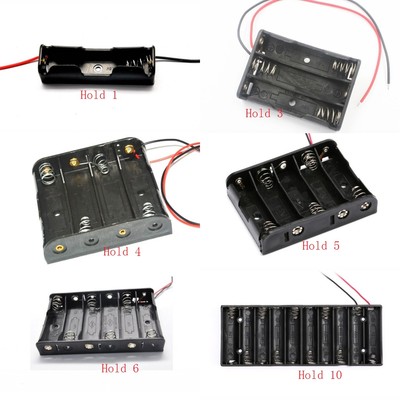 AA UM-3 Wired Battery Box in 1, 2, 3, 4, 6, Cell Holder Sizes