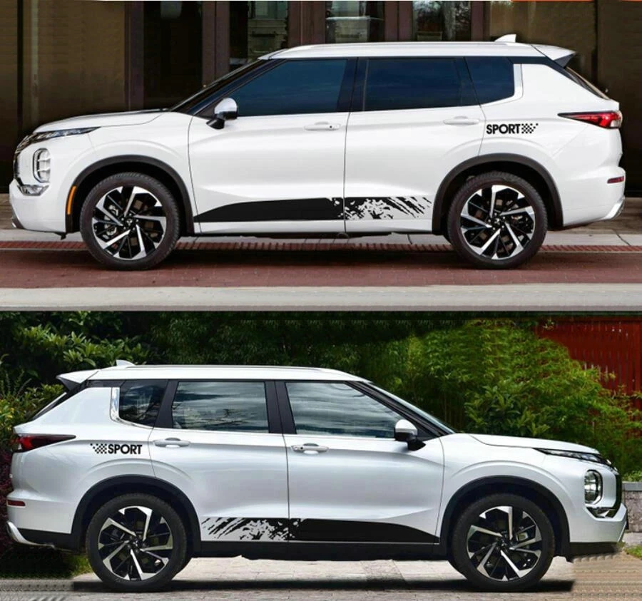 Graphics Mud Splash Stripe Car Sticker For Mitsubishi Outlander Side Door Decals Foto 3 de 4