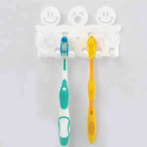 Toothbrush Holder Wall Mount Suction Cup Toothpaste Home Bathroom Storage Rack
