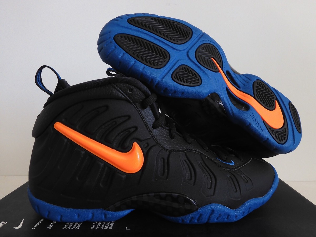 nike foamposite black orange and blue
