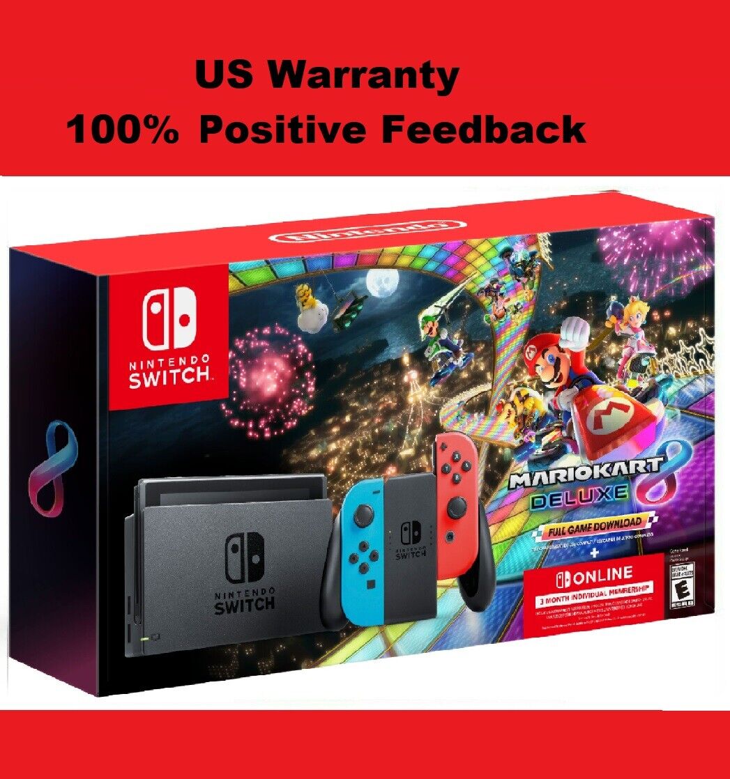 Nintendo Switch Bundle With Mario Kart 8 Deluxe and Nintendo