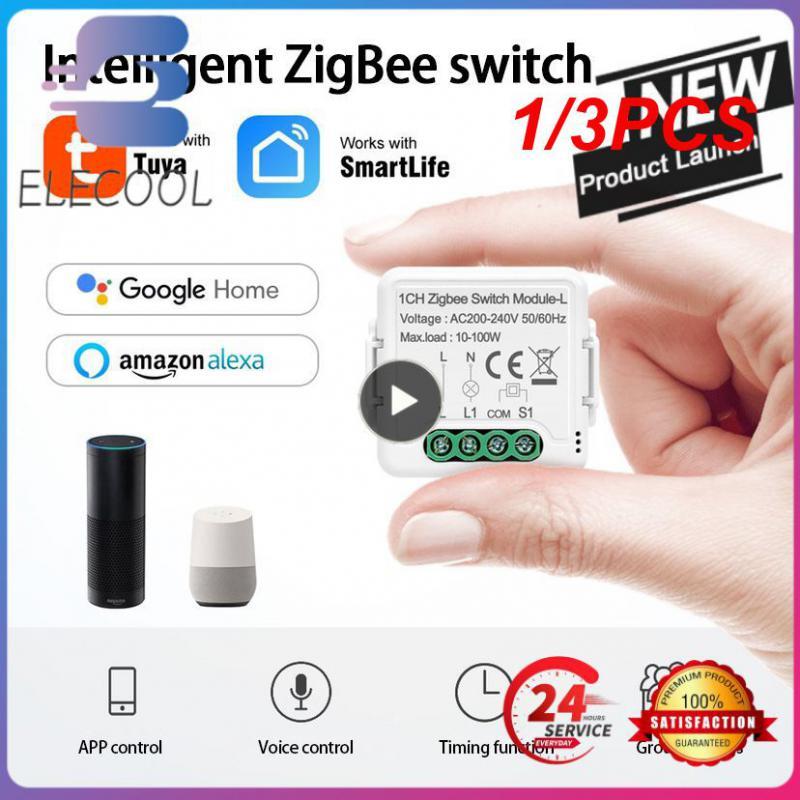 1/3PCS No Neutral Tuya 3.0 Smart Light Mini Switch Module 1 2 3 Gang, Support Ho