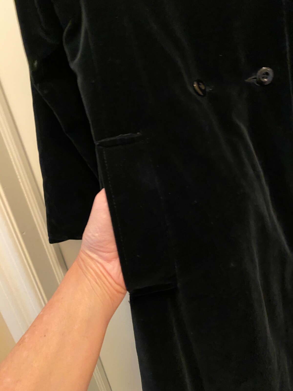 VTG B. Altman & Co Women Black Velvet Long Jacket… - image 5