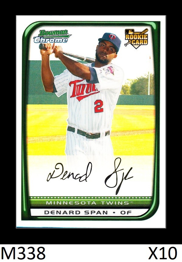 1-2008 BOWMAN CHROME REFRACTOR ROOKIE DENARD SPAN TWINS QTY