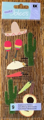Jolees Mexico Margarita Cactus Sombrero Maracas Chili Guitar Scrapbook Stickers