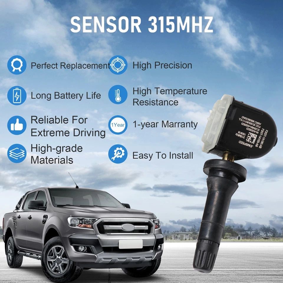 Sensores de presión de neumáticos Tpms F2GT1A189AB 4 un. para Ford F-150 Edge Mustang 2015-19 Foto 2 de 4