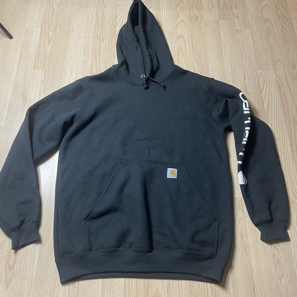 Carhartt Men's Black Hoodie Original Fit Midweight Logo Hooded