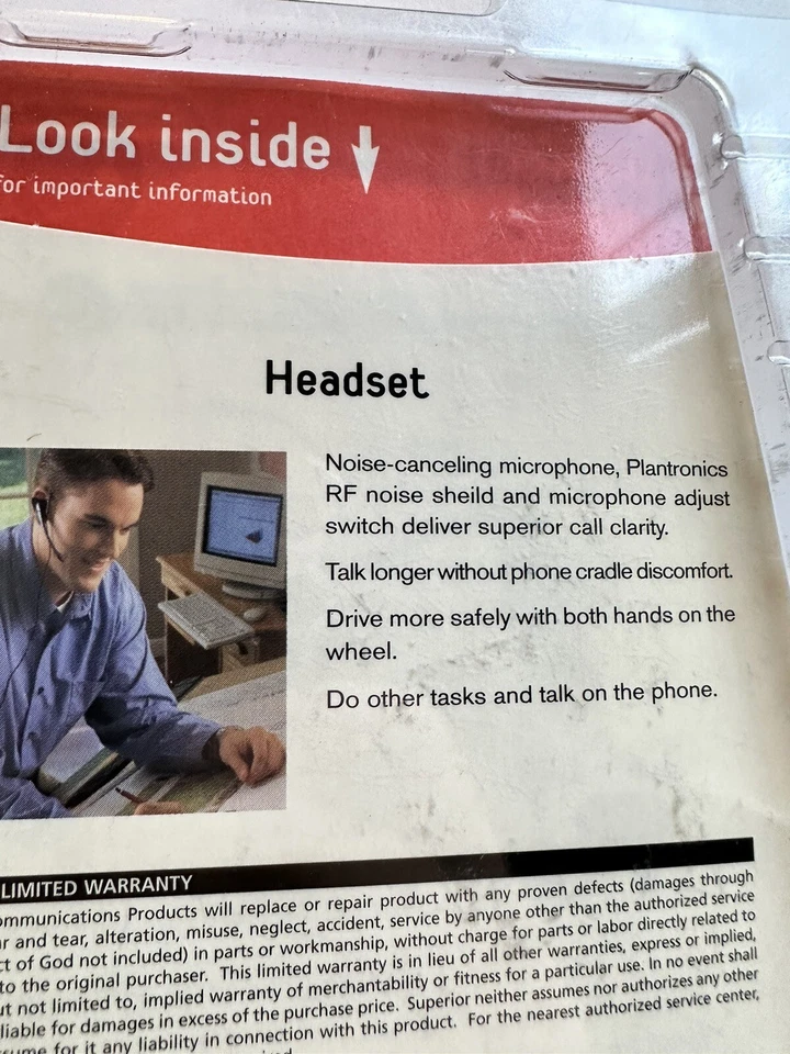 Plantronics Blue Blackwire Single Ear Wired Verizon Headset Hands Free NEW! - Image 3 of 4