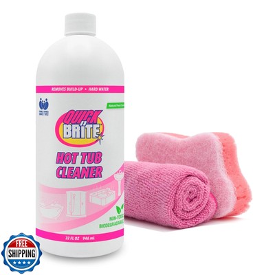 Quick N Brite Heavy Duty Hot Tub Cleaner Kit - Non-abrasive Cleaning Gel with