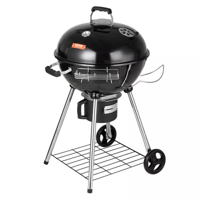 22 In. Kettle Charcoal Grill Premium Kettle Grill with Wheels, Porcelain Lid NEW