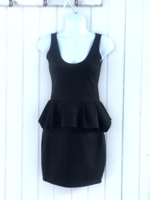 Jersey Knit Black Peplum Dress Tank Gold Zipper Party Little Black Dress Sz S g | eBay Jersey Knit Black Peplum Dress Tank Gold Zipper Party Little Black Dress Sz S g | eBay