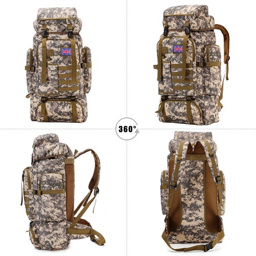 70L/80L/100L/120L Hiking Military Tactical Backpack Rucksack Camping Bag Outdoor - Picture 6 of 38
