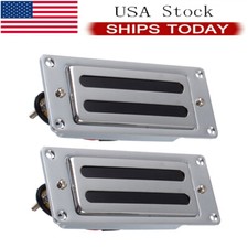 Chrome Guitar Mini Humbucker Neck Bridge Pick...