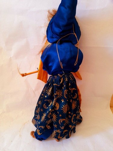 Vintage Halloween hanging witch doll Hand painted Resin ?! face 45 Cm Tall - Picture 10 of 12