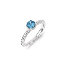 Sterling Silver Stackable Expressions Blue Topaz Ring