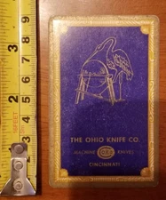 RARE OLD VINTAGE PLAYING CARD SINGLE OHIO KNIFE OKCO 606 CONGRESS 3 OF CLUBS
