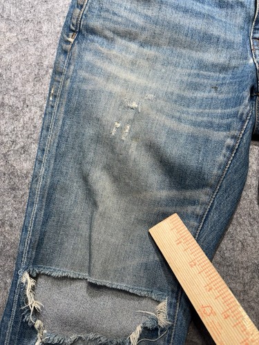 Madewell Jeans Womens 26 Blue Dark Wash Distressed The High Rise Slim Boy Jean - Picture 4 of 15