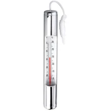 Chrome Plated Deluxe Pool Spa or Hot Tub Thermometer with Cord
