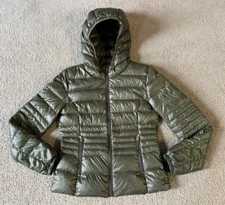 Halifax Traders Women's Dark Green Down Zip Front Puffer Jacket - Size Medium